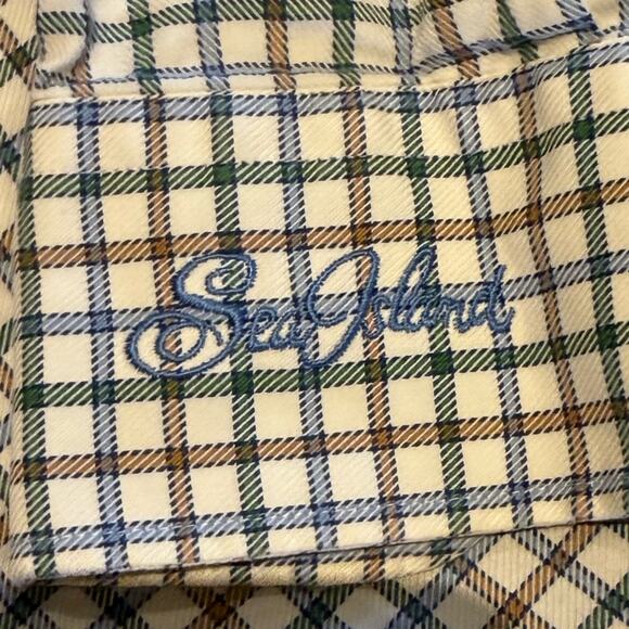 Peter Millar Sea Island Men’s Large Long White Plaid Casual Button Down Shirt - Picture 7 of 8
